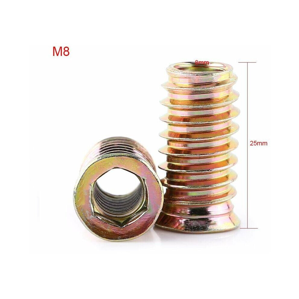 Threaded Inserts For Wood Furniture, Carbon Steel High Hardness Embedded Nut With Zinc Plating Ensures Rust-Free Longevity And Reliable Fastening, 9169997189608