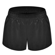 Pantaloncini elasticizzati da donna per yoga e palestra, completo metallizzato scintillante con coulisse in vita, pantaloni leggeri e comodi, design