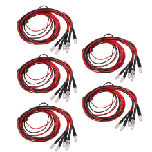 5Pcs RC Car LED Light Kit 24.8in White Silicone 6LED Beads