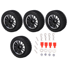 Wheel Rim Rubber Tires for Off Road Car High Performance Rubber Tires with Sponge Lining Knobby Tires Strong Grip Black Mesh Pattern Wheel Rims Compat
