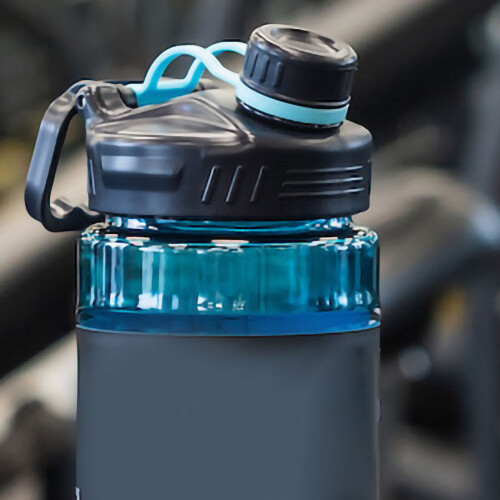 Botella modelo Space de plástico de 3000 ml con correa azul 2