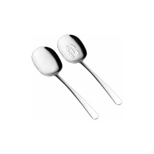 Elegant Design X-Large Serving Spoons Set For Buffets, Food Grade 18_8 Stainless Steel Slotted Spoon And Serving Spoon, Multi-Purpose Use Tabletop