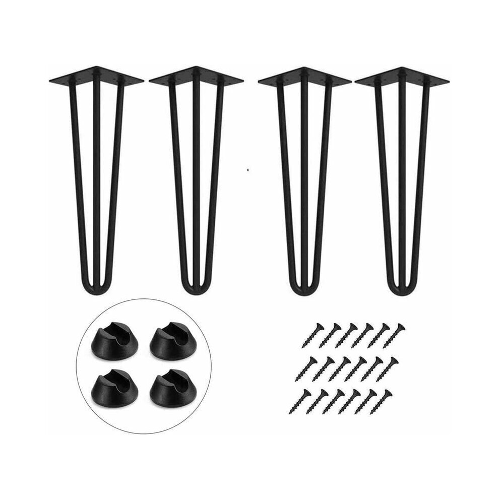 Versatile Metal Hairpin Leg Protectors, Easy Installation & Durable Rubber Compound Furniture Table Chair Feet For Protect Wooden Floors 9173940302198