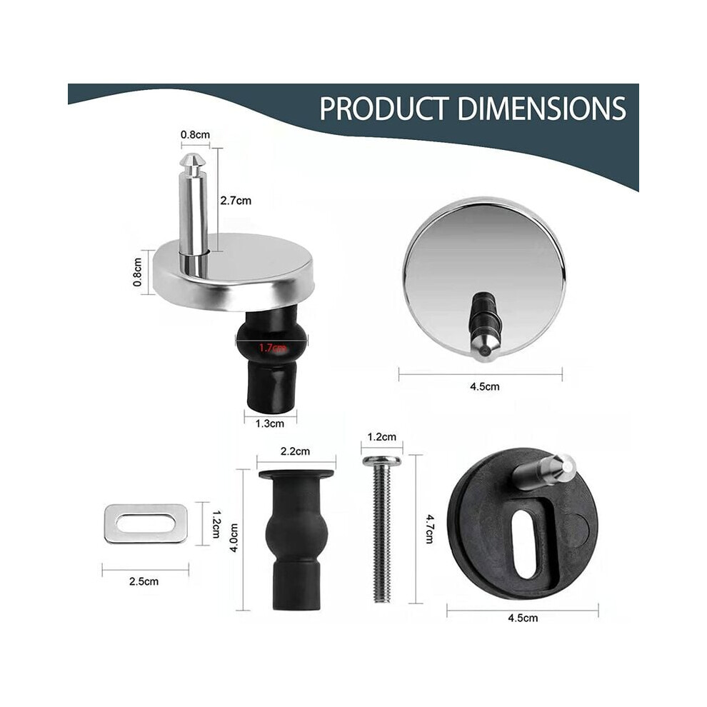 Toilet Seat Hinge Fixings, Universal Toilet Seat Bolt Fittings, Expansion Rubber Top Nuts For Secure Toilet Lid Attachment, Rust-Proof Toilet Hinge 9169997190352