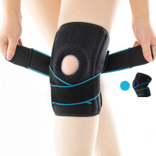 Rodillera de compresión, rodillera con almohadilla de gel para la rótula de diseño ergonómico para mayor soporte, soporte de rodilla ajustable
