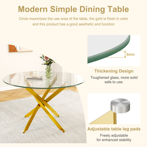 Large Round Tabletop with Stainless Steel Base 2