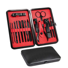 Kit di toelettatura professionale su misura, set multifunzionale per la cura della persona, tagliaunghie in acciaio inossidabile, 15 pezzi inclusi
