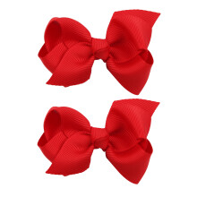 Haarschleifen für Babys, perfekt für besondere Anlässe, handgefertigte Schleifen, 2 Stück, rot, 7,6 cm, mit Krokodilklemmen und Ripsband,