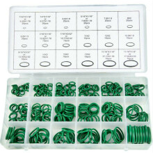 Hoogwaardige afdichtingsset, assortiment hittebestendige HNBR-afdichtingen, autoreparatiegereedschap, 270 stuks, groen, ontworpen voor een breed