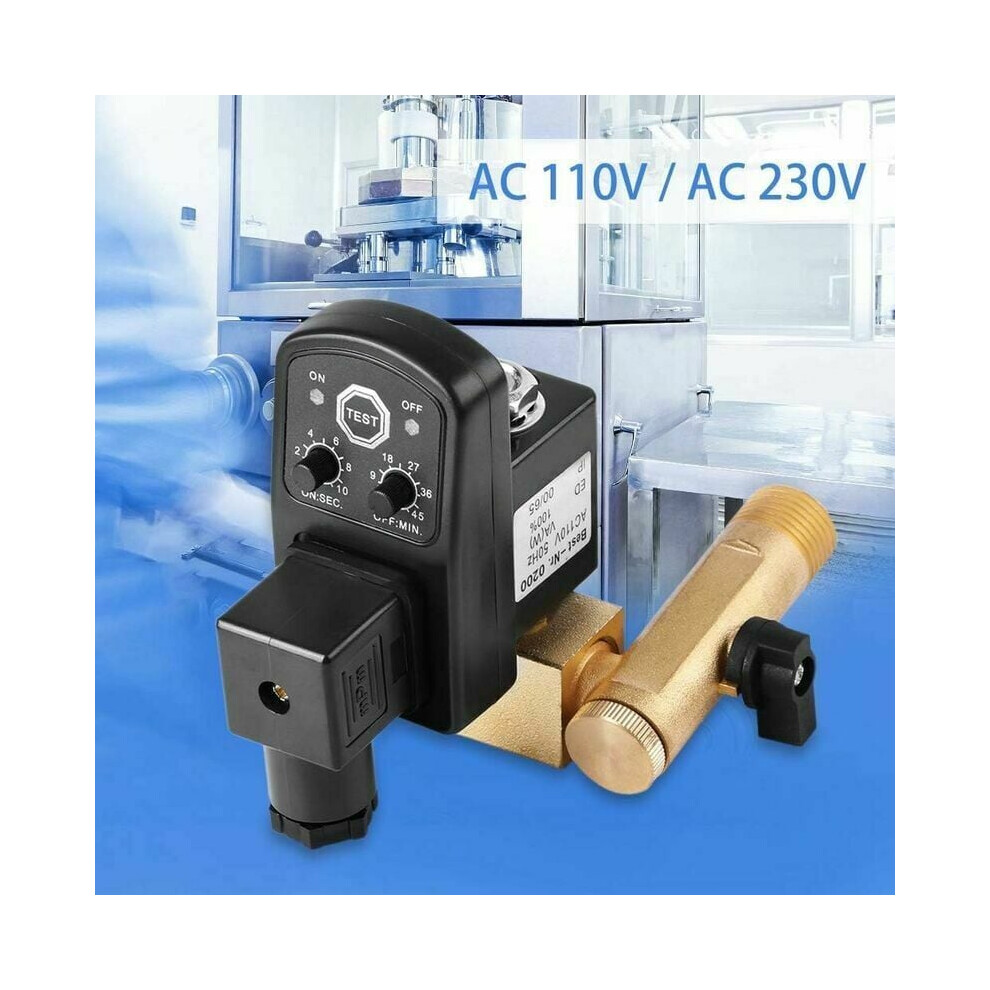 Automatic Drain Valve For Compressed Air Treatment, Electronic Timed Condensate Management System With Adjustable Open Time For Air Compressors 9169997189998