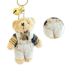 Cute Plush Bear Keychain Stuffed Animals-brown striped bear b