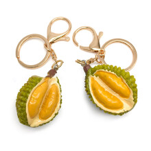 Vibrant Simulated Durian Fruit Keychain Pendant Colorful-Yellow