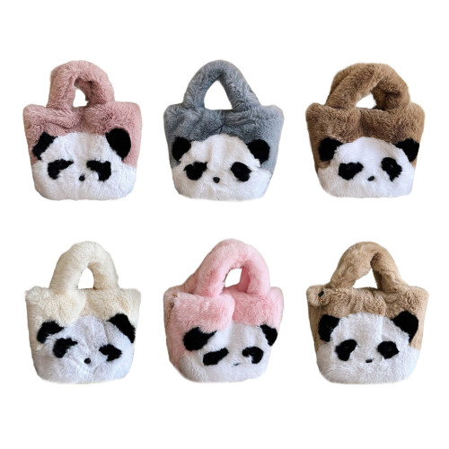Versatile Plush Shoulder Bag Cute and Stylish Handbag-White 1