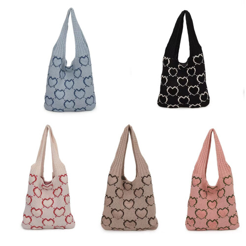 Damen-Stricktasche, schicker Stil, gehäkelte-cremefarben 1
