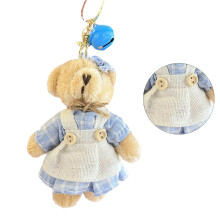 Keychain Bear Backpack Charm Cute Keychain-blue striped bear gi