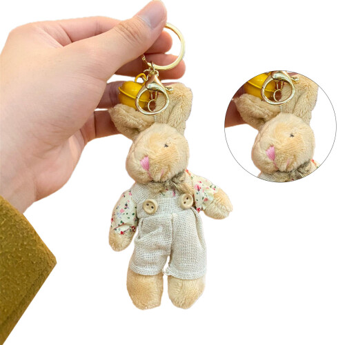 Cute Plush Bear Keychain Stuffed Animals Keyring-bunny man