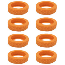 8pcs Silicone Luggage Wheel Covers Protect Your Suitcase-Orange