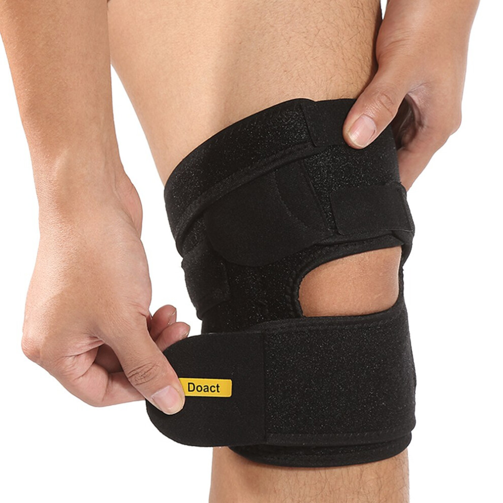 Adjustable Knee Support, Ergonomically Designed Spring Stabilizers Patellar Pad Sleeve Brace, Knee Pain Relief for Men Women with Reinforced Stabilize