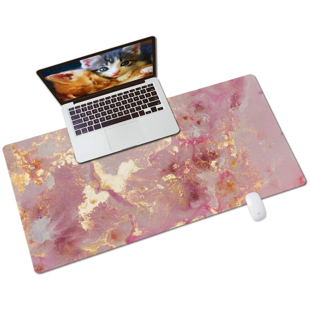 Desk Protector With Ergonomic Design, Smooth Lycra Fabric Non-Slip Base, Personalized Large Surface For Laptop, Mouse, Keyboard, Coffee Cup, 35.4 X 9358999337289