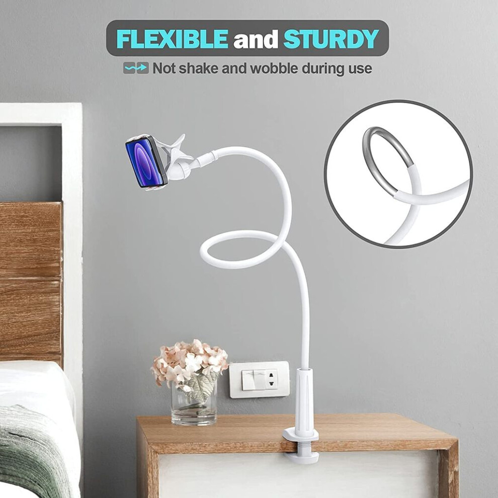 Flexible Arm Gooseneck Phone Holder, Secure Clamp Universal Compatibility For Iphone Samsung And Other 3.5~6.7'' Devices, Ergonomical Design 9169997190857