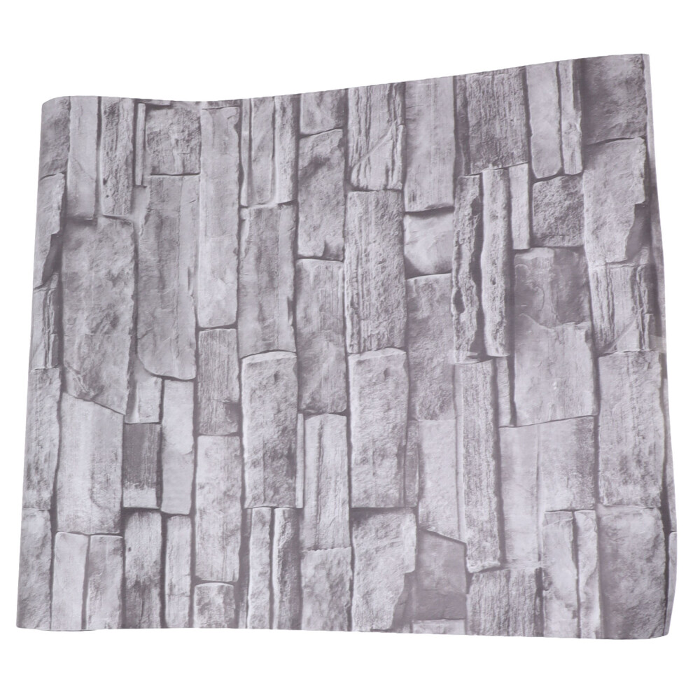 Self Adhesive 3D Grey Brick Wallpaper Pvc Stone Look Peel And Stick 8411370509352