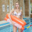 Inflatable Pool Floats, Orange Multi-Purpose Pool Float, Ergonomic Design Comfortable Pool Hammock, 4-in-1 Design Floating Bed Lounge Chair For Leisur 5