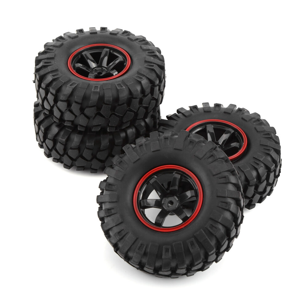 Rc Car Tires High Grip Tires 10 Spoke Wheel Rim Anti Skid Rubber Tyres For Off Road Crawler D90 Scx10 Cc01 Compatible With 1/10 Scale Rock Crawler 9463374072805