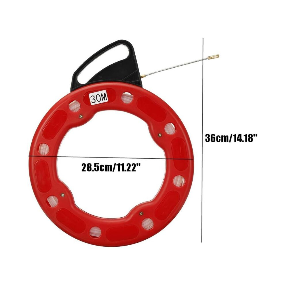 Flexible Fish Tape For Electrician Reel Pull, Non-Conductive Fiberglass Wire Fishing Tools With High Tensile Strength, Durable Rust Resistant Spring 9169997192196