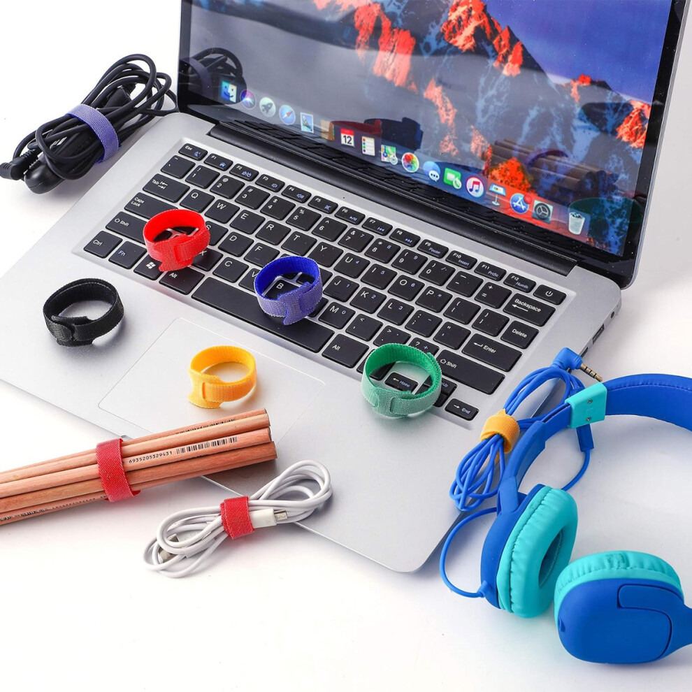 Reusable Fastening Velcro Cable Management Ties, Adjustable Cord Ties With Hook And Loop For Home And Office Electronics, High Quality Nylon Material 9169997192592