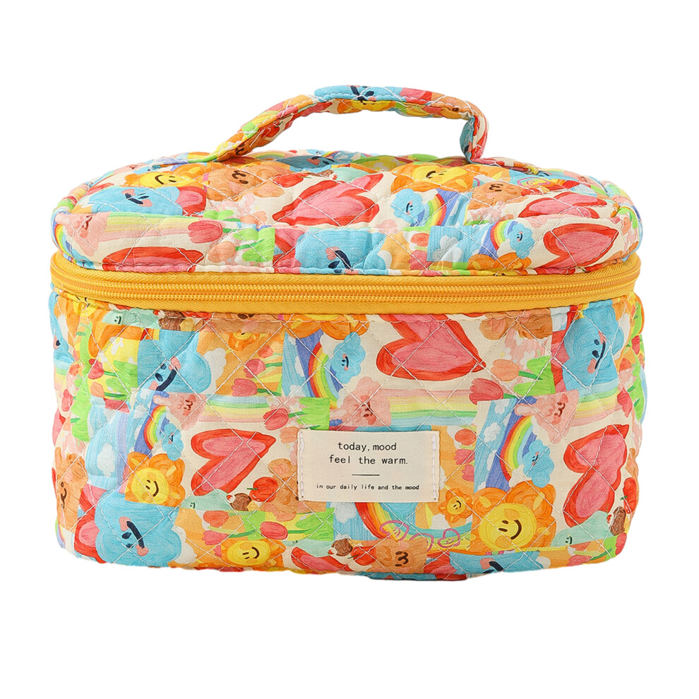 Cosmetic Bag Toiletry Bag Quilted Makeup Storage-love doodle