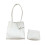 Versatile PU Shoulder Bags with Small Purse Solid Color-White 1
