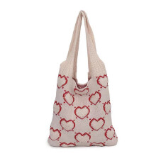 Knitted Tote Bag Contemporary Shoulder Bags-off white