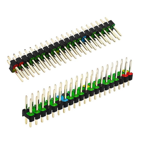 5 St 2 X 20 Stift Hane GPIO Header för Raspberry Pi Zero Double Row 20 Stift Hane Stift GPIO-Kontakt Stacking Header Extend 2