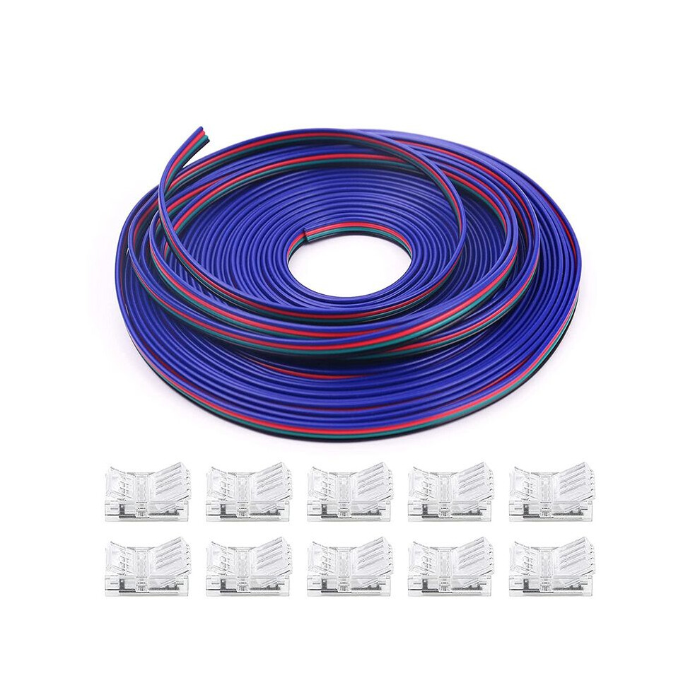 16.4Ft Rgb Led Wire 22 Awg 4Pin Rgb Wire With Led Strip Connector 22 Gauge 4 Colors Rgb For Rgb Led Strips 3528 5050 6034256872016