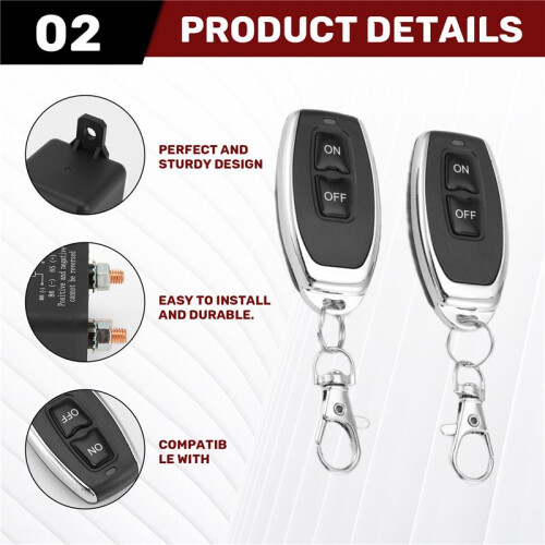 Remote Battery Disconnect , Wireless Remote Control Battery Disconnect , 12V 200A Dual Remote Control 2