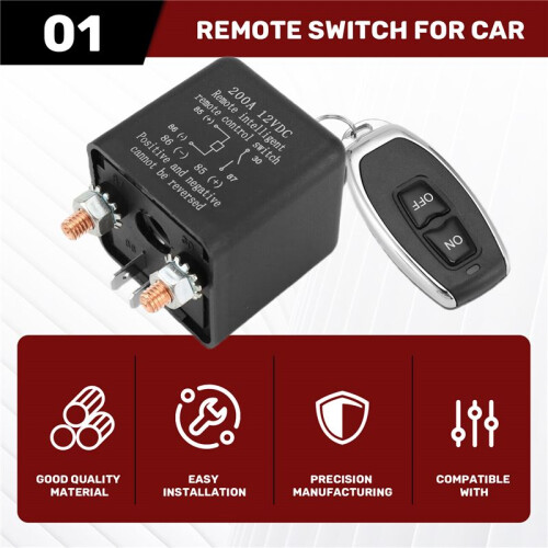 Remote Battery Disconnect , Wireless Remote Control Battery Disconnect , 12V 200A Dual Remote Control 1