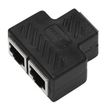 2 Port RJ45 Splitter Adapter LAN Network Ethernet Extender Connector Plug Lot 1pcs