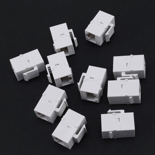 10Pcs RJ45 Connector  Jack Cat6 Extension Coupler Ethernet Network LAN Cat 6 Coupler Jacks Extend Adapter,White 1