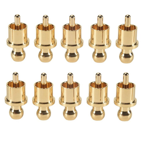 10Pcs Gold Plated RCA Plug Cap Short-Circuit Socket, Phono Connector RCA Shielding Jack Socket Protect Cover Caps