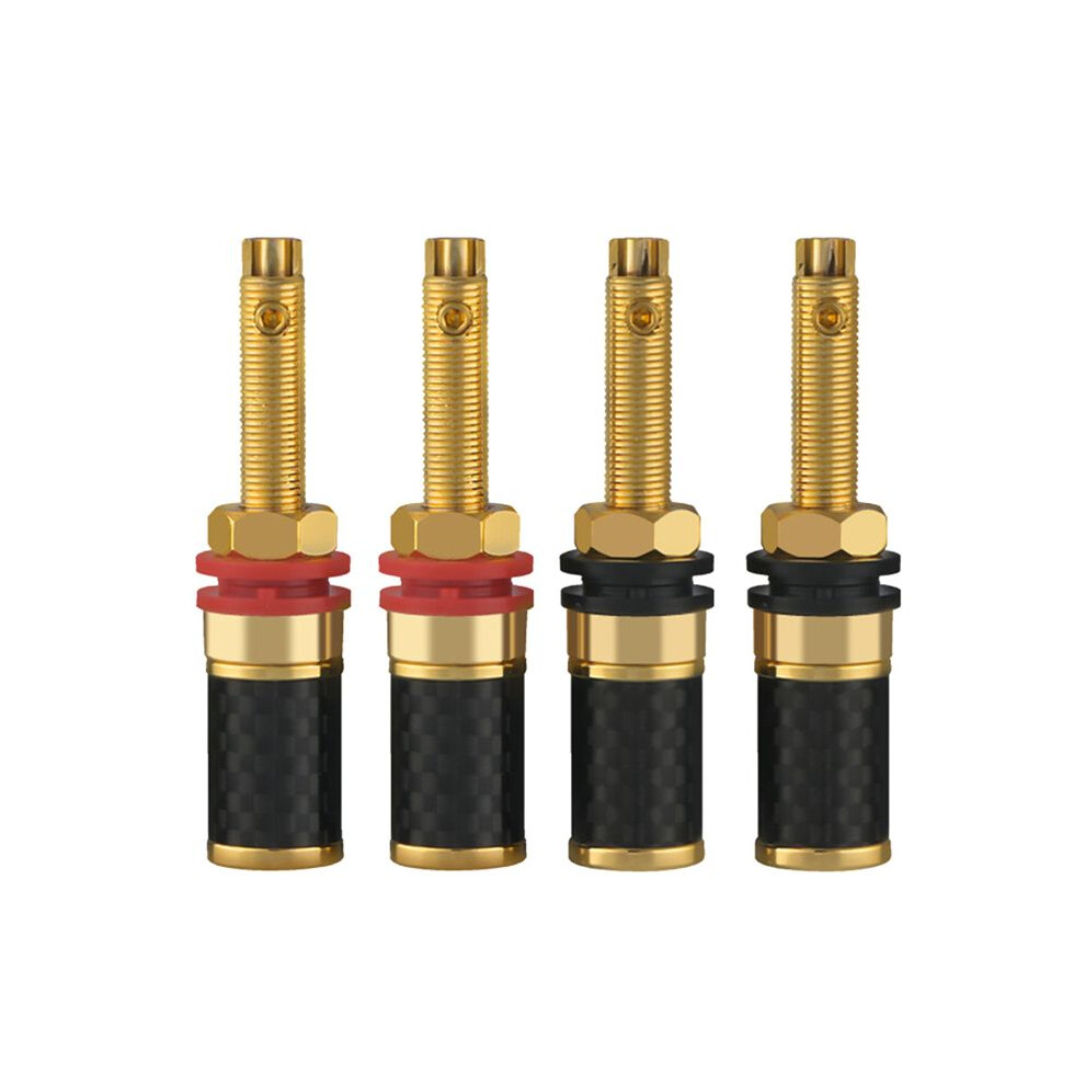 4Pcs Hifi Plated Copper Speaker Binding Post Female Banana Jack Connector Hifi Audio Amp Banana Plug Socket Gold 6033227159934
