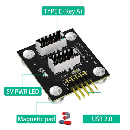 Dual USB 3.1 Front Panel Socket Key-A Type-E to USB 2.0 9Pin Mainboard Header Male Cable Extension Adapter 1