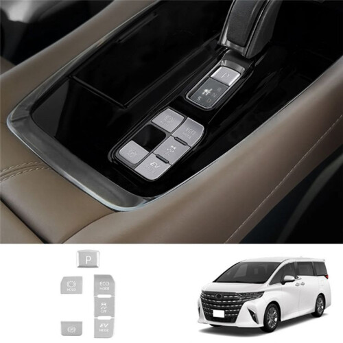 Electronic Handbrake Button Sticker Aluminum for  ALPHARD 40 Series Gear Button Sticker High-End Version Silver 2