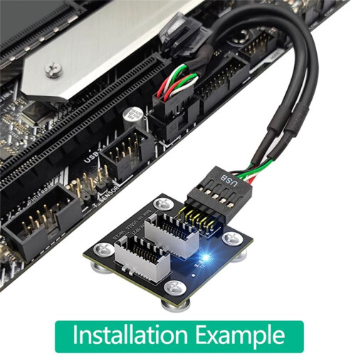 Dual USB 3.1 Front Panel Socket Key-A Type-E to USB 2.0 9Pin Mainboard Header Male Cable Extension Adapter 2