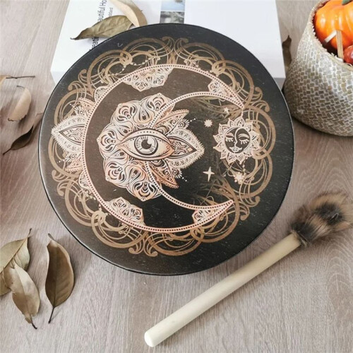 Lunar Eclipse Drum Moon Style Sound Imitation Sheepskin Percussion Instrument 25cm 1