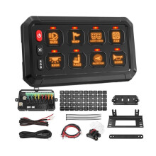8-Gang-Universal-LED-Schalterfeld, APP-Steuerung, Einstellbare RGB-Farben, Helligkeit, Multifunktion für Auto, LKW, Offroad, Wohnmobil
