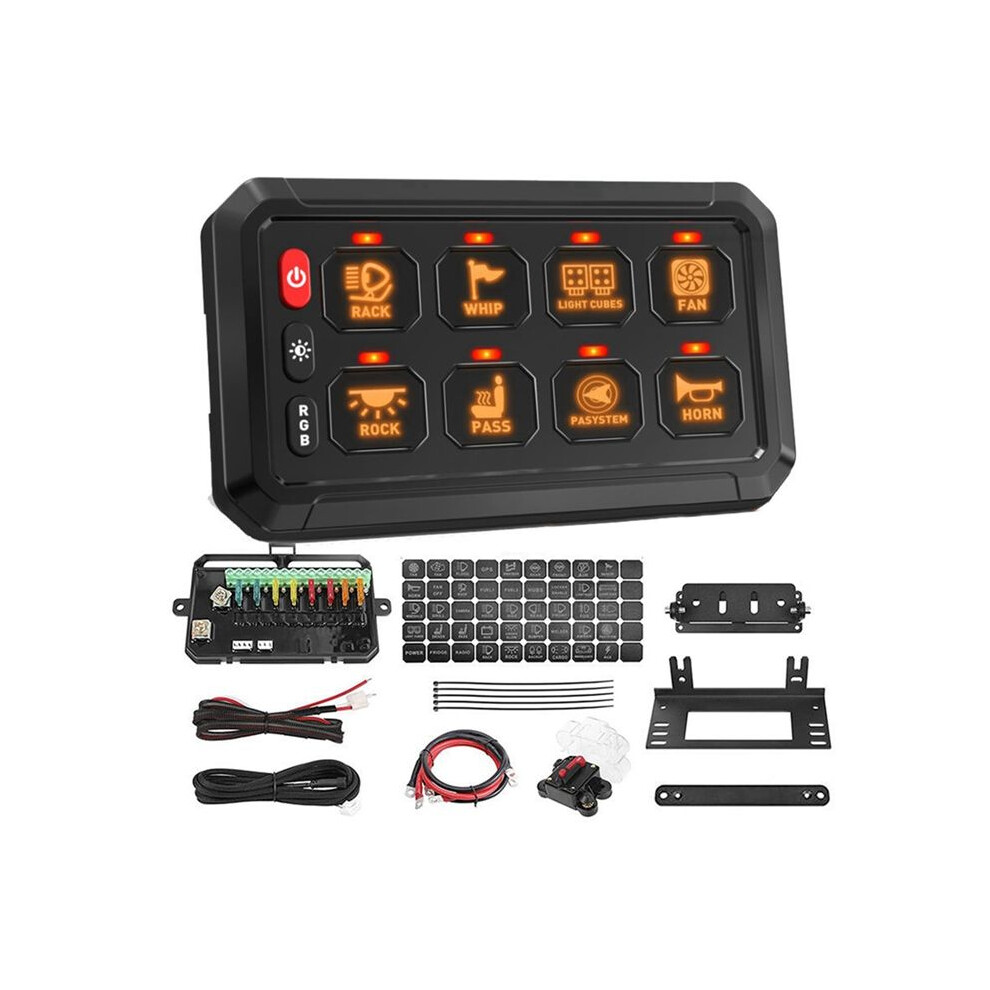 8 Gangs Universal Led Panel App Control Adjustable Rgb Colors Brightness Multifunction For Car Truck Offroad Rv 6131364325998