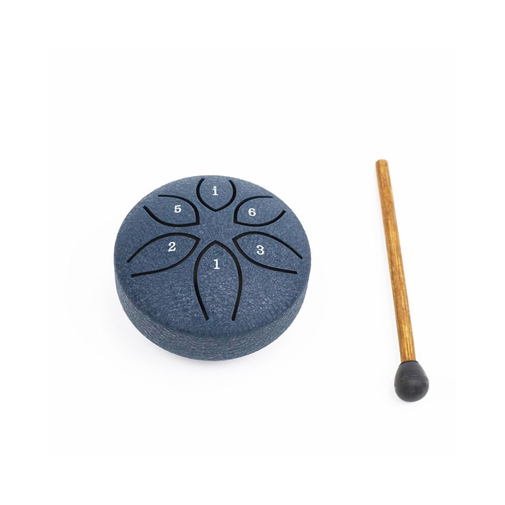 3 Inch 6 Tone Steel Tongue Drum Hand Pan Drums With Drumsticks Percussion Musical Instruments Drum Navy 6031120227378