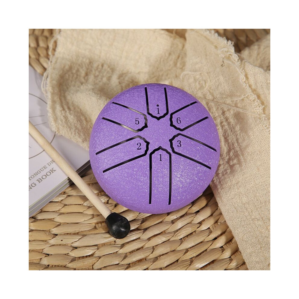 3 Inch 6-Tone Steel Tongue Drum Hand Pan Drums With Drumsticks Percussion Musical Instruments Drum Accessories D 6031183619677