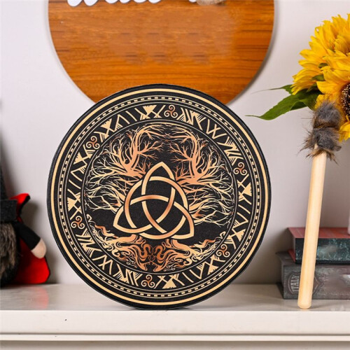 Celtic Drum with Drum Sticks Spiritual Healing Chakra Balancing Reflection Meditation Frame 1