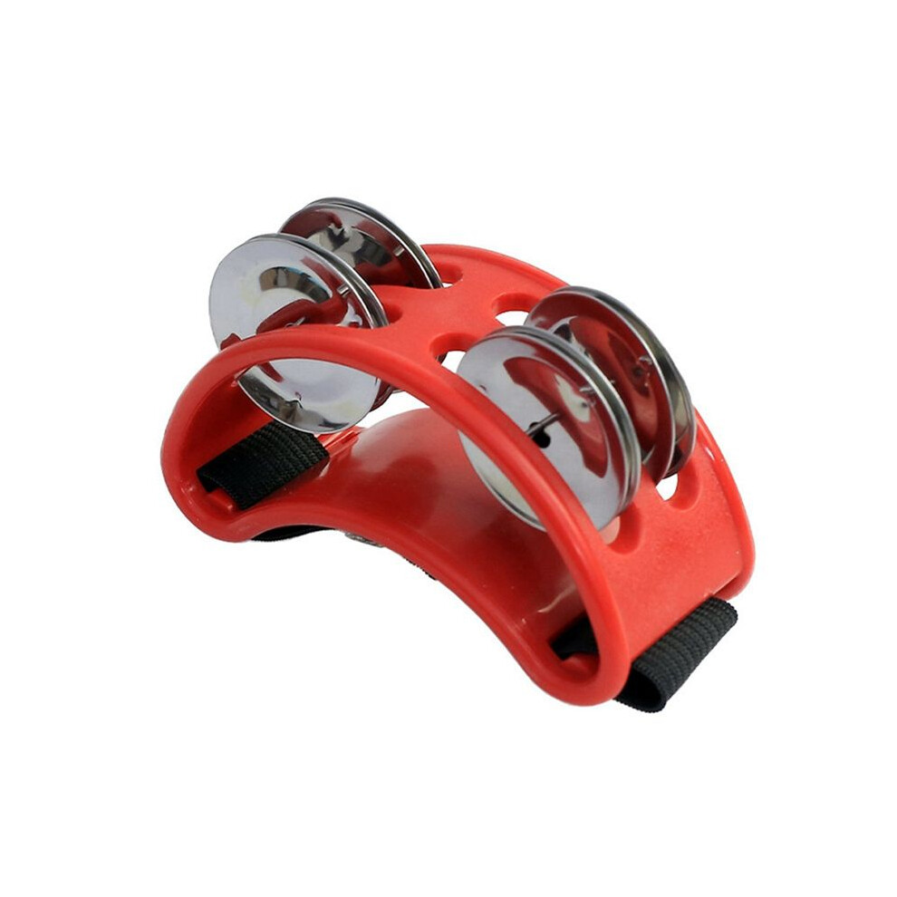 Powerful Sound Foot Tambourine Adjustable Foot Tambourines With Musical Instrument For Performance Singing Red 4713995587000